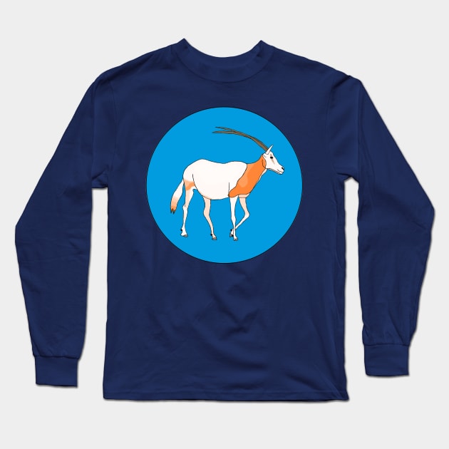 Scimitar-Horned Oryx Long Sleeve T-Shirt by OTLArtwork